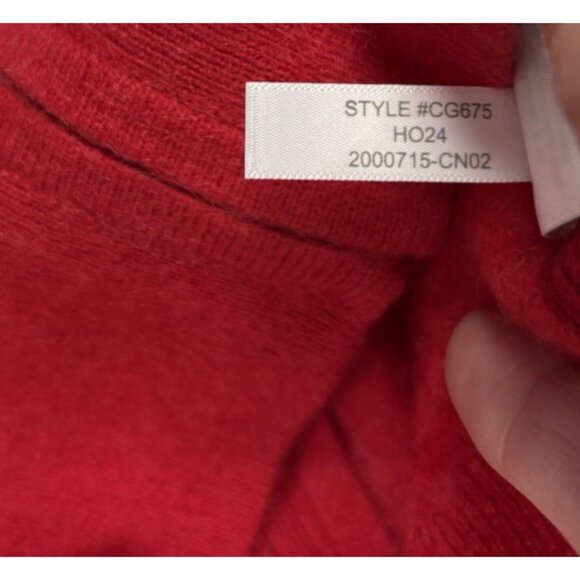 NWT J. Crew  Cashmere Cardigan Womens Small Brushed Zip Up Hoodie Red Holiday 24 - Picture 9 of 9
